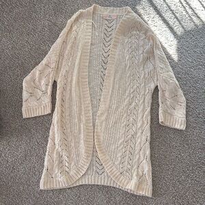 Pink republic brand women’s quarter sleeved cream cardigan size small